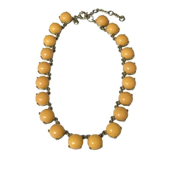 J. Crew Butternut Yellow Round Faceted Rhinestone Collar Necklace Bib - Picture 1 of 3